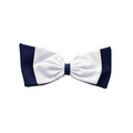 Pom Bow  Hair Bow - Navy Blue/White